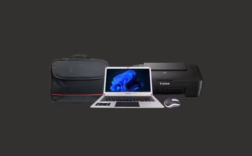 Laptop, Canon printer, bag and mouse from S.D. Technology